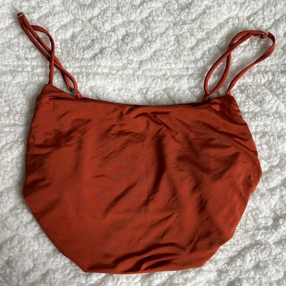 Satin Orange Crop Top